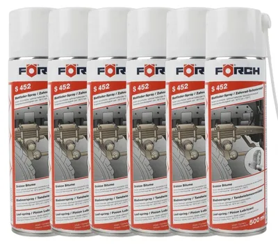 Produktbild von 6x Förch Blattfeder Spray S452 Zahnrad Schmierstoff Ketten Draht- Seilfett 500ml