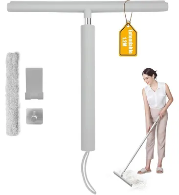Produktbild von Duschabzieher Teleskop 30-120cm Grau mit Halterung ohne Bohren