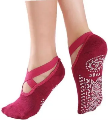 Produktbild von CHPN – Yoga-Socken – Sportsocken – Yoga – rutschfest – rote Socken – fröhliche farbige Socken – Socken – Yoga-Socken – Zehensocken – Tanzsocken – 36–40
