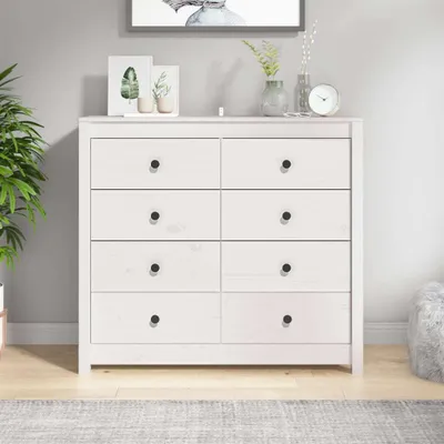 Produktbild von vidaXL Beistellschrank Weiß 100x40x90 cm Massivholz Kiefer