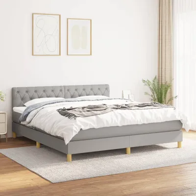 Produktbild von Maison Exclusive - Boxspringbett mit Matratze Hellgrau 160x200 cm Stoff