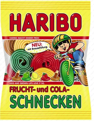 Produktbild von Haribo Frucht- und Cola Schnecken, Gummibärchen, Weingummi, Fruchtgummi, Im Beutel, Tüte, 175 g