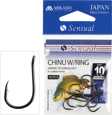 Produktbild von MIKADO CHINU 10 starke geschmiedete Öhr- Angelhaken Karpfenhaken # 8