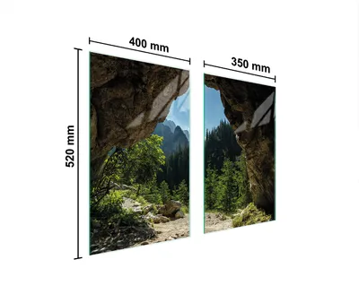 Produktbild von Herdabdeckplatten 2 teilig 75x52 Glaskeramikkochfeld Abdeckung Glas Schneidebrett Landschaft Wald