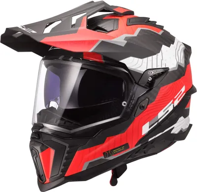 Produktbild von LS2 MX701 Explorer Carbon Trick Motocross Helm, weiß/rot, 2XL (63/64)