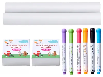 Productafbeelding van VEVOR Accessoire set voor schildersezel, 32-delige creatieve set voor kinderen met krijt, stiften en rollen papier, essentiële accessoires voor kinder-schildersezels, creatieve speelgoedartikelen