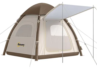 Produktbild von Aufblasbares Zelt 3 Personen Schneller Aufbau Outdoor Camping Zelt mit Luftpumpe Meshfenster abnehmbar Dach