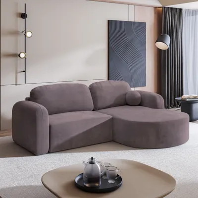 Produktbild von Masseno Ecksofa AMILIA M mit Schlaffunktion L-Form, Sofa mit Bettkasten, Wohnzimmersofa, Couch, Soffa, Bettsofa, Couchgarnitur- Lila, MONOLITH 62