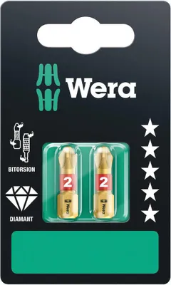 Produktbild von Wera 851/1 BDC SB SiS 05073335001 Philips bit PH 2 Tool steel DLC coated, alloyed D 6.3 2 pc(s)