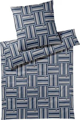 Produktbild von JOOP! Mako-Satin-Bettwäsche-Garnitur Weave Farbe Navy Größe 155x200+80x80