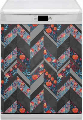 Produktbild von Geschirrspüle Magnet für Spülmaschine Magnetmatte Küche Magnete  Dekorative 60x70 cm  - Blumenfischgräten