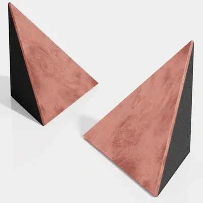 Imagen del producto de Conjunto de 6 paneles absorbentes de graves para techo, fabricados en tejido de terciopelo "tri-CINEMATIC-bt", con kit de montaje. Solución acústica decorativa. Absorción de sonido. [TRI-TRAP | Rosa]