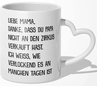 Produktbild von 22Feels Mama Geschenk Muttertag Mutter Tasse Geburtstag Kaffeetasse Frauen Weihnachten Haferl Beste Eltern (Herzhenkel Weiss)