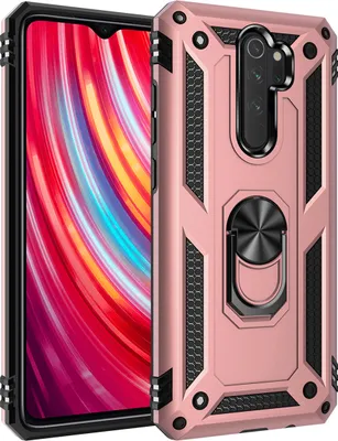 Produktbild von LaimTop Redmi Note 8 Pro Hülle, Hybrid Robuste Rüstung Drehbarer Ring Halter Ständer Dual Layer Hard PC + TPU Stoßfest Schutzhülle für Xiaomi Redmi Note 8 Pro Roségold