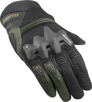 Produktbild von Bogotto Xatran perforierte Motorrad Handschuhe, schwarz/grün, L