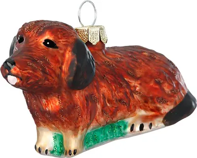 Produktbild von Christbaumschmuck Glas 9cm Dackel Figur Braun
