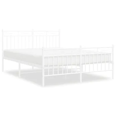 Obrázok produktu pre vidaXL Posteľná posteľ s čelom a nohami kovová biela 140x200 cm