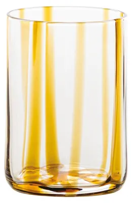 Image de Zafferano Lot De 6 Verres Tumbler Tirache En Verre Coloré Fait À La Main, Teinte Ambre, Design Élégant Et Raffiné Pour Votre Table