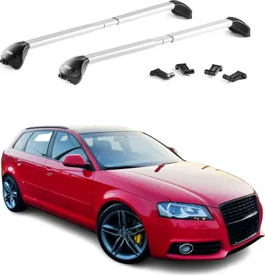 Image de Barres de toit transversales pour Audi A3 8P 8V 8Y 2004-2025 Alu Gris 2x ABE
