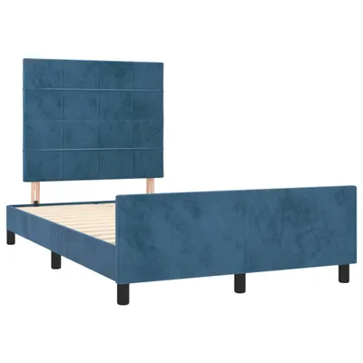 Obrázok produktu pre Posteľ bez matracom tmavomodrá 120x190 cm zamat