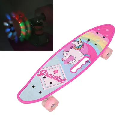 Image de Mipan Skateboard clignotant Funboard Miniboard Board complet pour enfants jusqu'à 150kg