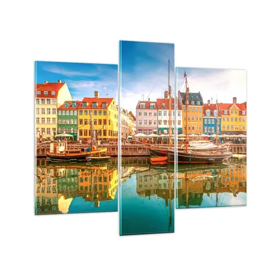 Produktbild von Bilder auf glas - Segelboote Wasser Architektur Hafen - 95x80cm - Glasbilder - Wandbilder - Kunstdruck - Wanddekoration aus Glas - Glas Bilder - Wandbild auf Glas - GCB95x80-2873