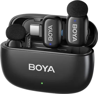 Produktbild von BOYA Mini, Lavalier-Mikrofon, Kondensatormikrofon, Omnidirektional, 20 - 20000 Hz, Kamera-Montageaufnehmer, Schwarz