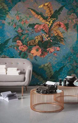 Zdjęcie produktu dla Tapeta flizelinowa Komar "Orient Bleu" - rozmiar: 200 x 270 cm (szerokość x wysokość) - 4 panele