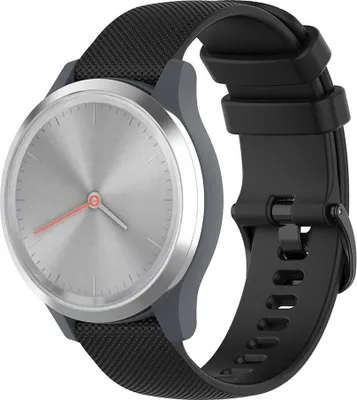 Produktbild von Strap-it Silikon-Uhrenarmband 18 mm, passend für Garmin Vivoactive 4S / Vivomove 3S / Venu 2S (schwarz)