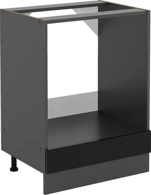 Produktbild von Vicco Herdumbauschrank R-Line, 60 cm ohne Arbeitsplatte, Schwarz Hochglanz/Anthrazit