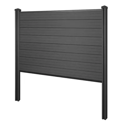 Zdjęcie produktu dla Parawan WPC Sarthe, parawan ogrodzeniowy, słupek WPC do zabetonowania ~ element podstawy, 195 cm antracytowy