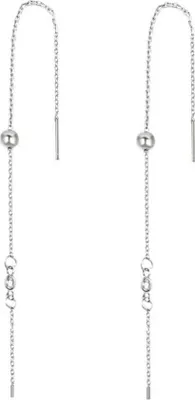 Produktbild von Long silver earrings with zircons AGUV1965