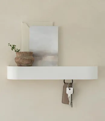 Image de Porte-clés en bois avec tablette | Blanc