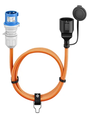 Produktbild von CEE-Adapterleitung, CEE-Stecker auf Schutzkontakt-Kupplung, 5 m Campingkabel für Außenbereiche, 16 A / 230 V