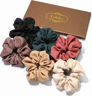 Produktbild von Lolalet Haargummis Damen Haargummi Weich Elastisch Stoff Groß 6 Farben
