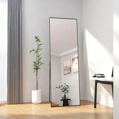 Obrázek produktu pro Zrcadlo ProximaX 53 x 162 cm v celé délce, stojící zrcadlo a nástěnné zrcadlo 2 v 1, toaletní zrcadlo, šatní zrcadlo do ložnice, obývacího pokoje a předsíně, černá barva
