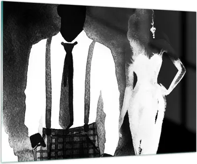 Produktbild von Bilder auf glas - Frau Mann - 100x70cm - Glasbilder - Wandbilder - Bilder - Kunstdruck - zum Aufhängen bereit - Wanddekoration aus Glas - Glas Bilder - Wandbild auf Glas - Einteilig - GAA100x70-3748