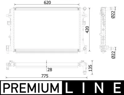 Produktbild von MAHLE Ladeluftkühler CIR 38 000P für VW Golf VII Schrägheck (5G1, BQ1, BE1, BE2)