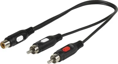 Produktbild von Y-Adapter Cinch / 2x Cinch, 0,2m (46025)