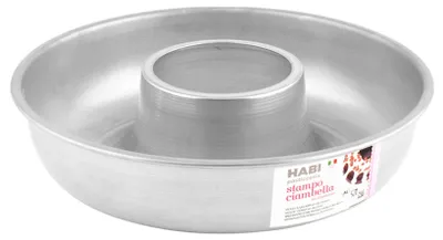 Zdjęcie produktu dla Forma do pieczenia ciasta HABI Forma do pieczenia ciasta Bundt, aluminiowa, szara, 34 x 34 x 8 cm