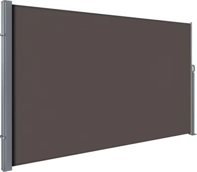Produktbild von Faziango Seitenmarkise 300 x 180 cm Ausziehbar Windschutz, Sichtschutz für Balkon & Terrasse, Seitenrollo mit Wandhalterung Sonnenschutz - Brau Markise