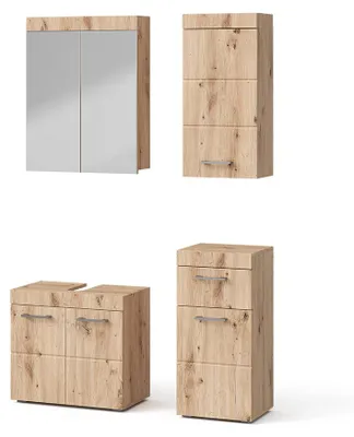 Produktbild von Badmöbel-Set Vicco Luna Eiche Wotan 4 Teile, mit Hängeschrank, Model 36777