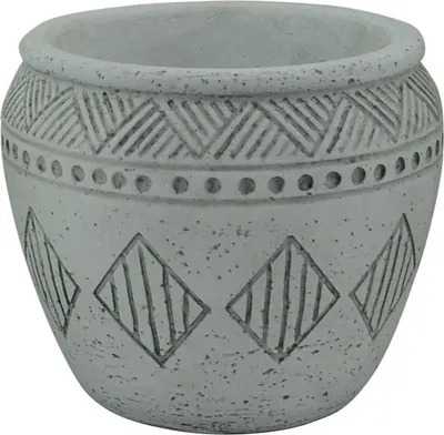 Immagine prodotto di Milani Home - vaso decorativo per piante in fibra sintetica, grigio, 13,5 x 13,5 x 12 cm, per interno esterno balcone e terrazzo
