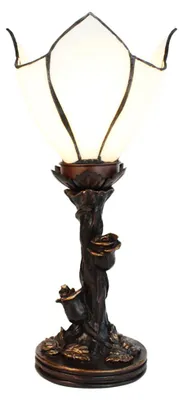 Produktbild von Clayre & Eef Tiffany Tischlampe 32 cm Weiß Braun Glas