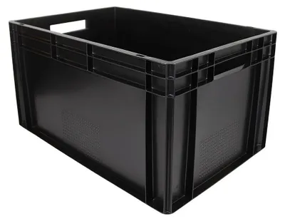 Obrázok produktu pre Stohovateľné úložné boxy - 60 litrov - 60 x 40 x 32 cm - Čierna farba
