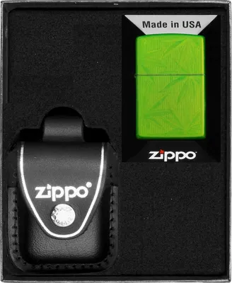 Produktbild von ZIPPO Feuerzeug-Set CANNABIS LEAVES DESIGN Geschenk No3