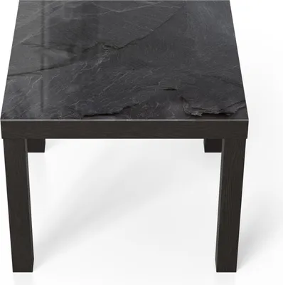 Produktbild von DEQORI Couchtisch 55x55 cm Schwarz 'Schiefersteinoptik' Glas Beistelltisch