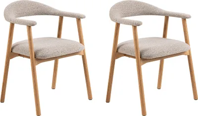 Produktbild von Smuk Bouclé Esszimmerstuhl Luna Beige - 2 Stück