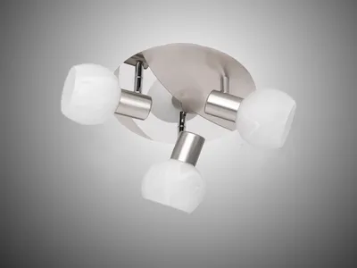 Produktbild von LED Deckenleuchte 3 flammig Deckenstrahler Silber Treppenhausbeleuchtung Rondell
