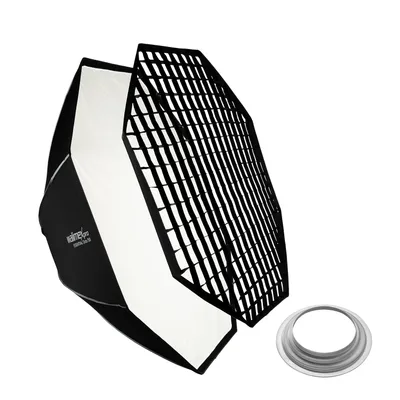 Obrázok produktu pre Walimex pro Essential Softbox Octagon 150 cm + adaptér pre softbox Hensel Expert, otočný o 360°, vrátane mriežky, adaptéra Bowens a prepravnej tašky, ideálny na portréty a kozmetické zábery